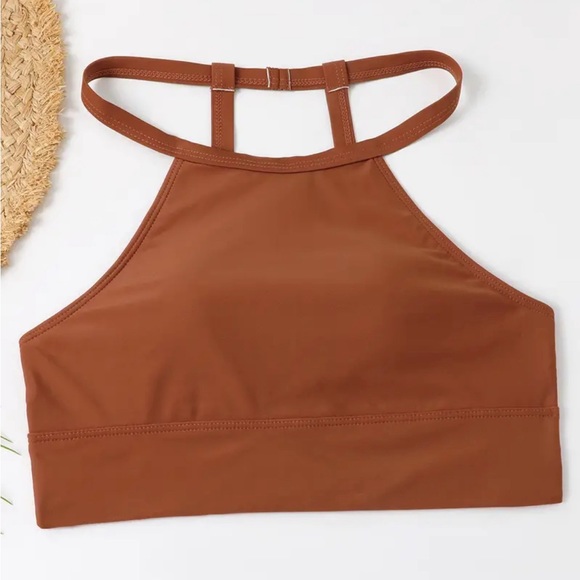 NIB High Waist Leaf Print  Bikini, Contrast Print Bathing Suit - Picture 8 of 9